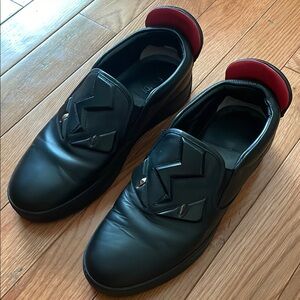 Fendi Monster Black Leather Men's Shoes